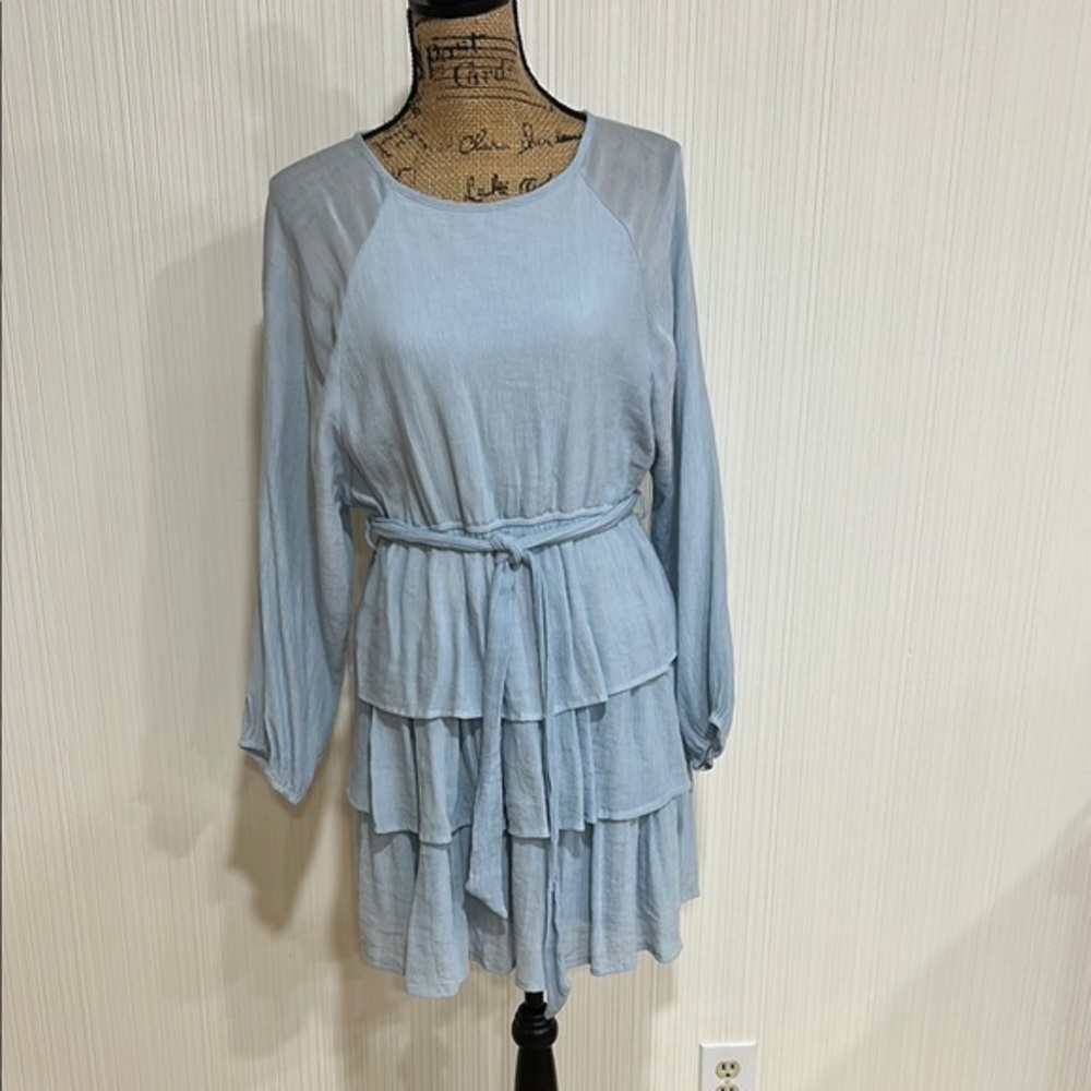 Entro Blue Tiered Ruffled Sundress